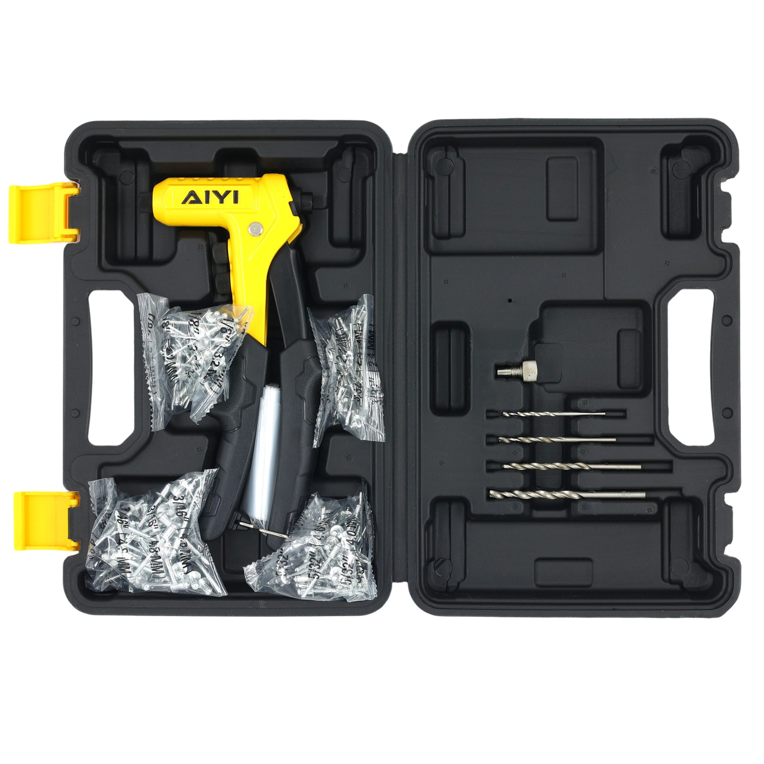 AIYI Hand Riveter Kit with 200 Rivets & HSS Drill Bits (2.4-4.8mm) AY286-013 - Image 3