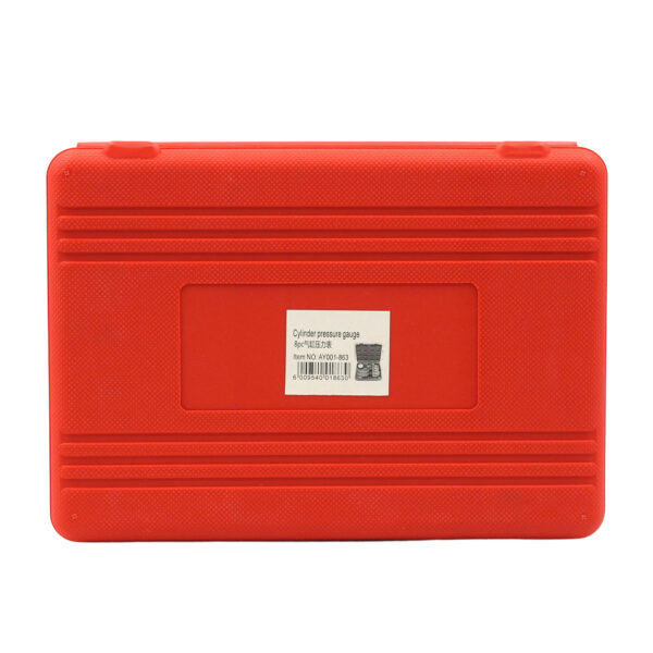 8 Piece Engine Compression Tester Kit, Petrol Engine Pressure Test Tool Set with Gauge AY001-863