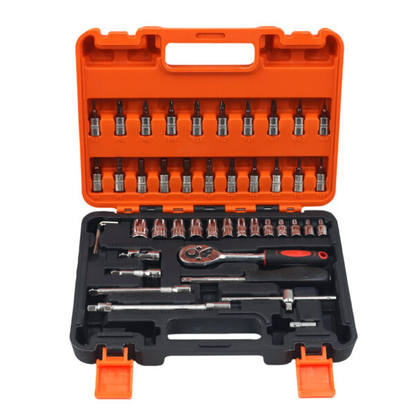 AIYI 46 Piece 1/4-Inch Socket & Bit Set CR-V with Carry Case AY017-006