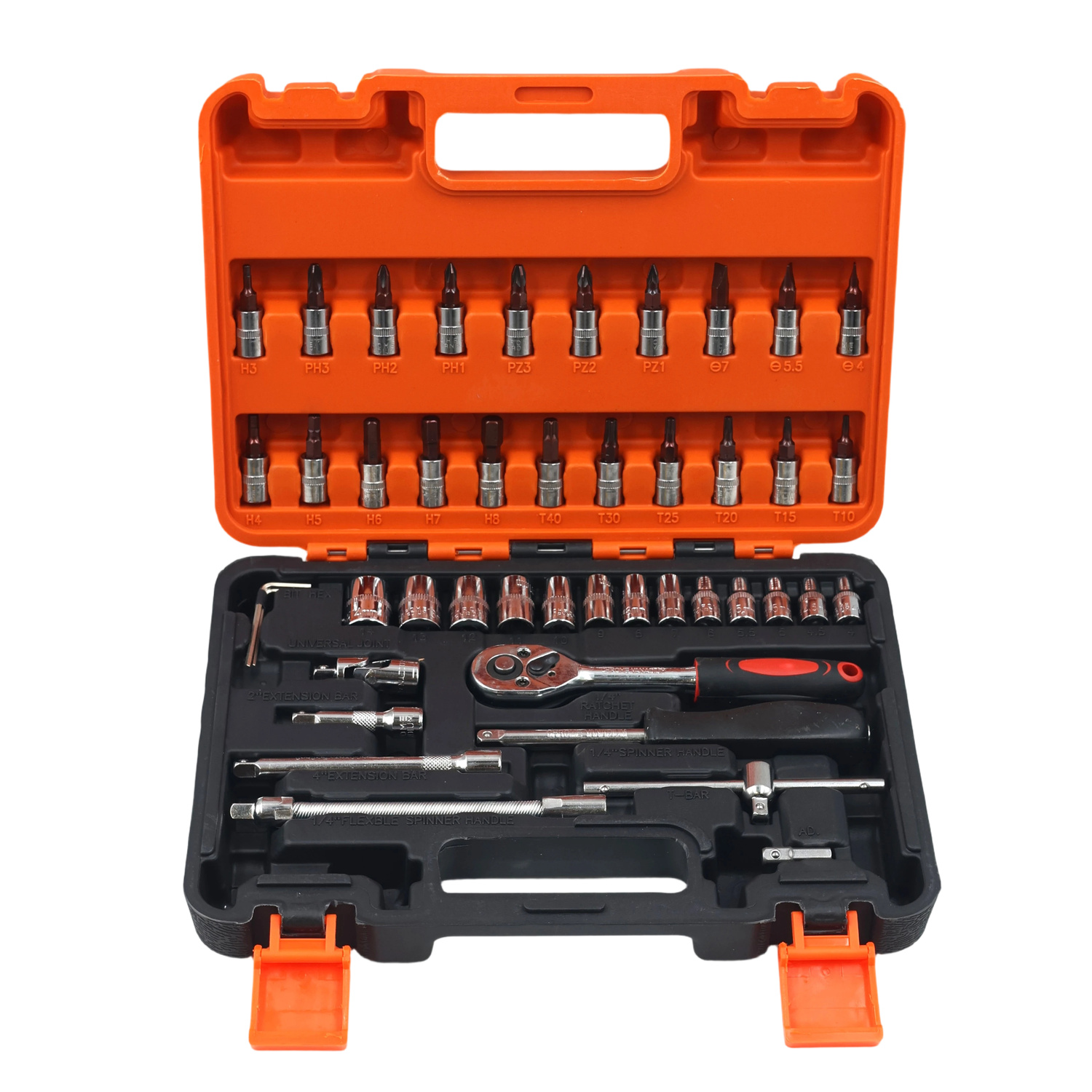 AIYI 46 Piece 1/4-Inch Socket & Bit Set CR-V with Carry Case AY017-006 - Image 3