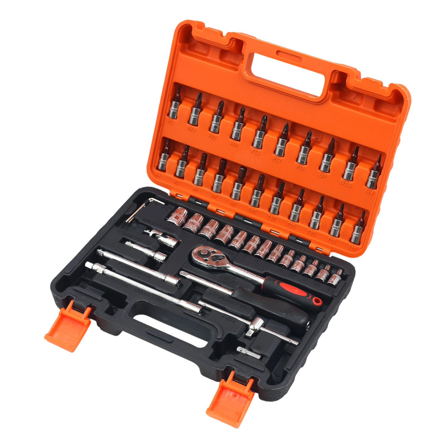 AIYI 46 Piece 1/4-Inch Socket & Bit Set CR-V with Carry Case AY017-006 - Image 4
