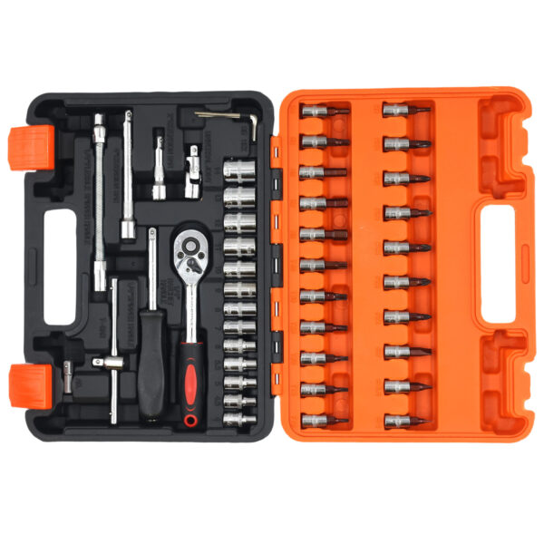 AIYI 46 Piece 1/4-Inch Socket & Bit Set CR-V with Carry Case AY017-006