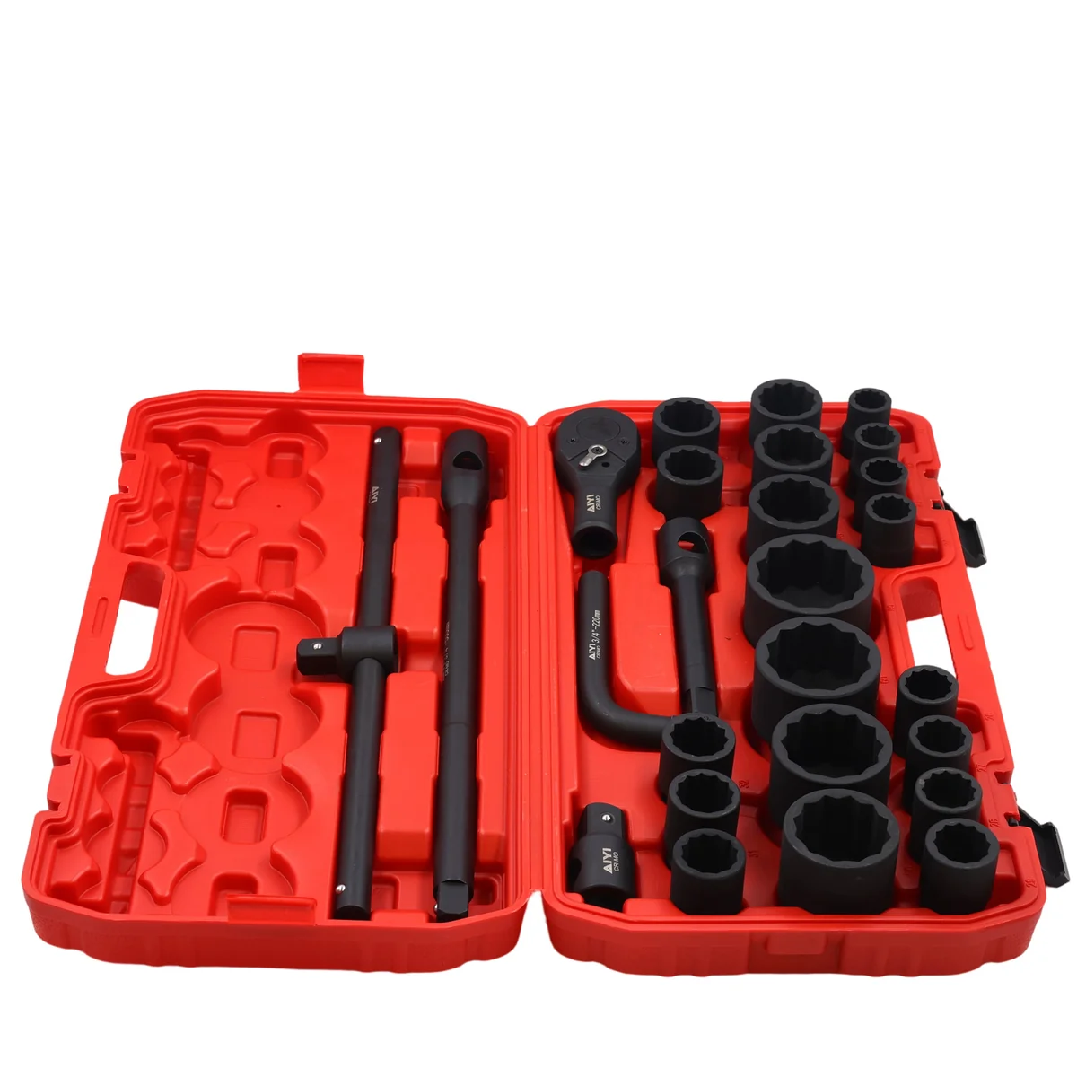 AIYI 26 Piece 3/4" & 1" Drive Impact Socket Set CR-MO 12PT AY017-072 - Image 3