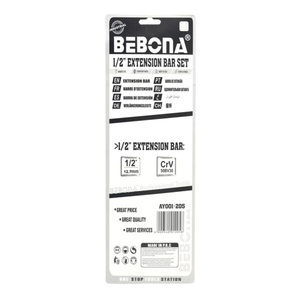 Bebona 1/2-Inch Extension, Sliding T-Bar & L-Handle Set AY001-205
