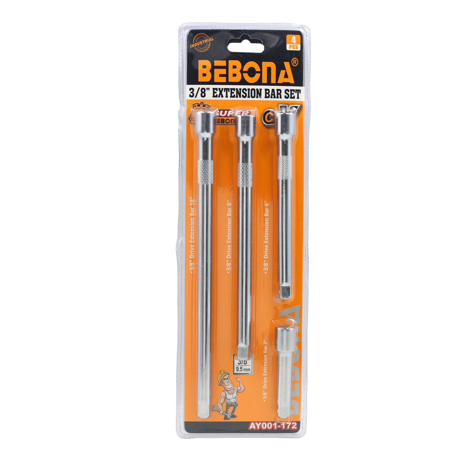 Bebona 4 Piece 3/8-Inch Extension Bar Set CR-V AY001-172