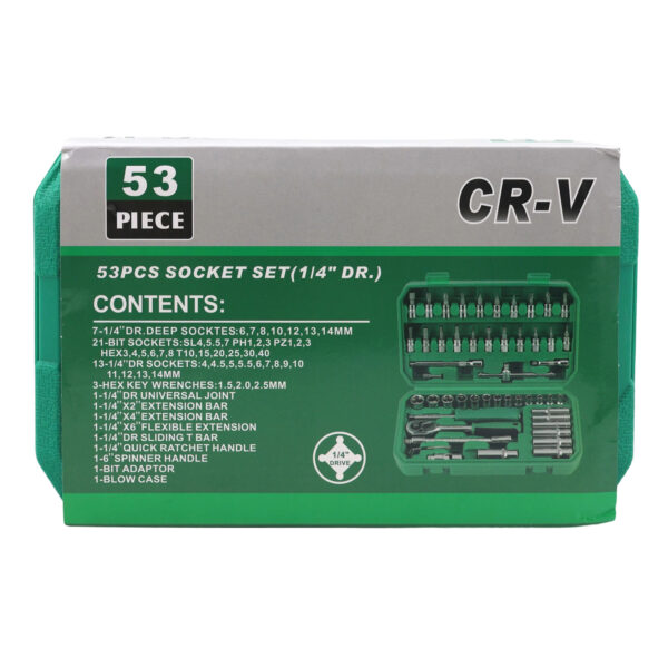 1/4 53pcs Dr.socket sets(Two color box) AY017-007/001-739