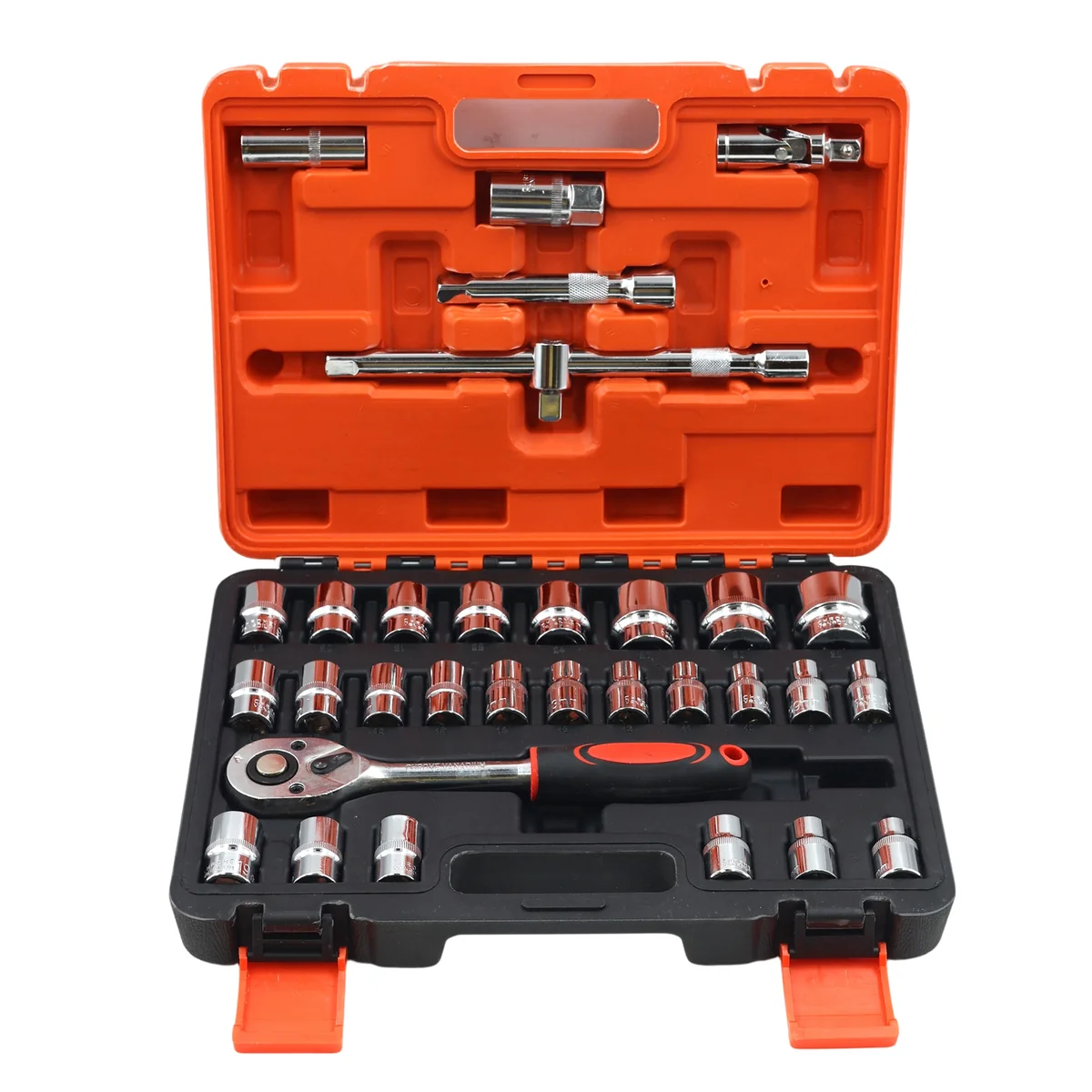AIYI 32 Piece 1/2-Inch Socket Set CR-V with Ratchet & Carry Case AY017-024