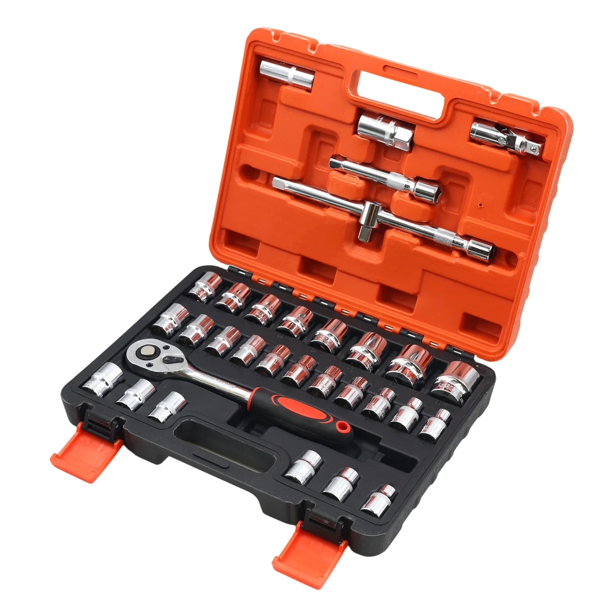 AIYI 32 Piece 1/2-Inch Socket Set CR-V with Ratchet & Carry Case AY017-024 - Image 2