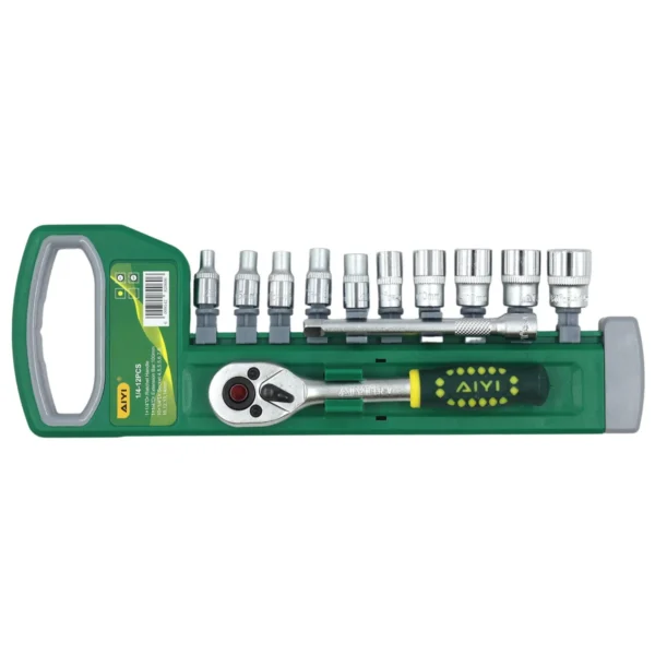 AIYI 12 Piece 1/4-Inch Socket Set with Ratchet & Extension Bar AY282-606