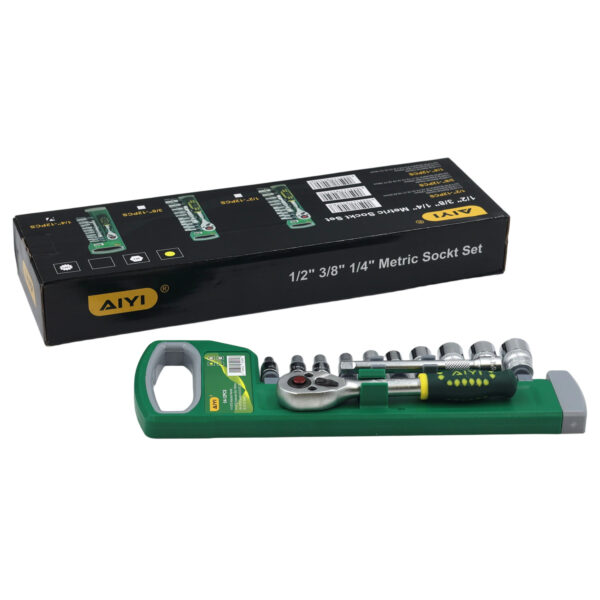 AIYI 12 Piece 1/4-Inch Socket Set with Ratchet & Extension Bar AY282-606