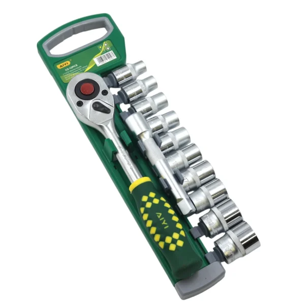AIYI 12 Piece 1/2-Inch Socket Set with Ratchet & Extension Bar AY282-583