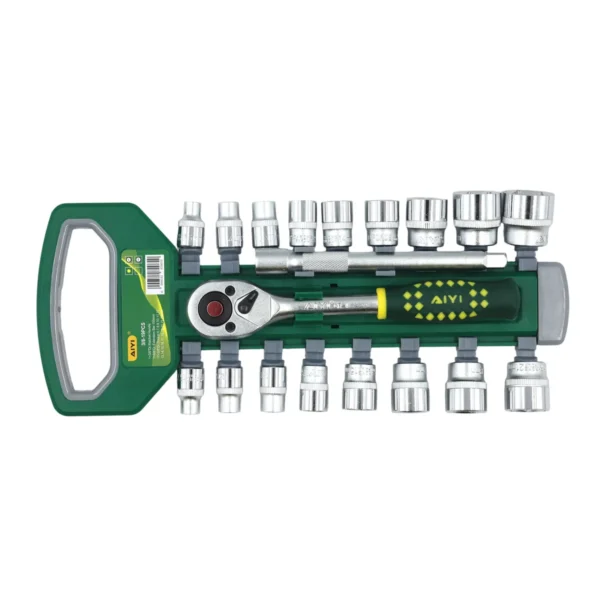 AIYI 19 Piece 3/8-Inch Socket Set with Ratchet & Extension Bar AY282-620