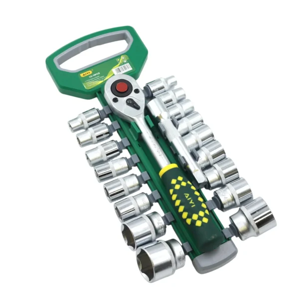 AIYI 19 Piece 1/2-Inch Socket Set with Ratchet & Extension Bar AY282-613