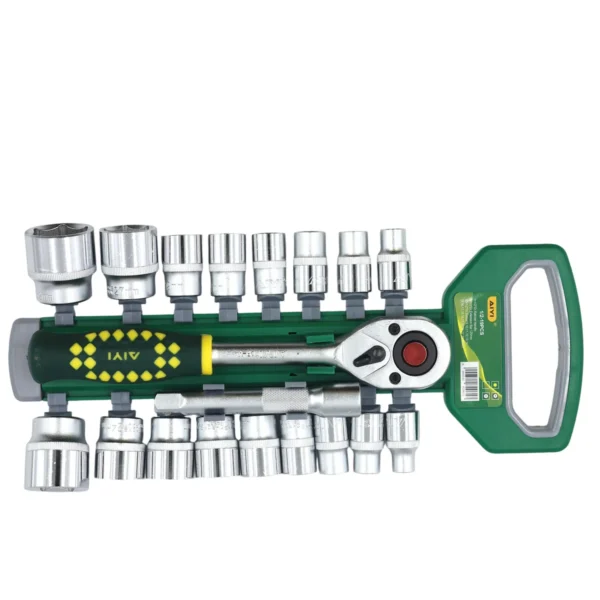 AIYI 19 Piece 1/2-Inch Socket Set with Ratchet & Extension Bar AY282-613