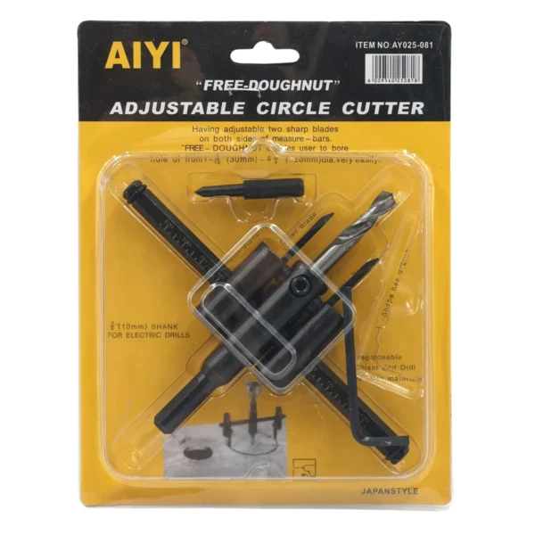 AIYI Adjustable Hole Saw Cutter 30-120mm with 10mm Shank AY025-081