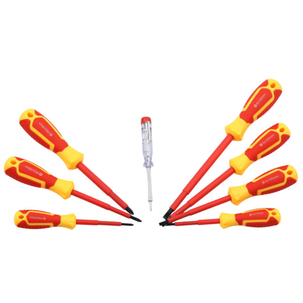 AIYI 8-Piece Insulated Screwdriver Set – 1000V, CR-V, Magnetic Tips with Voltage Tester AY191-024