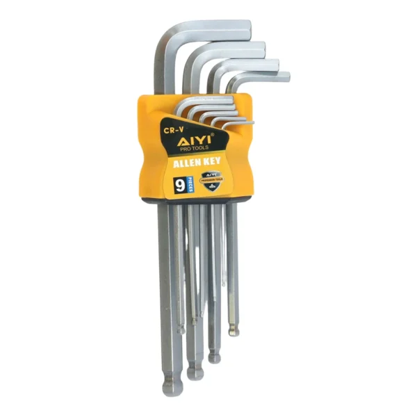 AIYI 9 Piece Allen Key Set CR-V, Ball-End Hex Key Set 1.5-10mm AY192-010