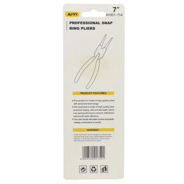 Exteranl Circlip Pliers,Straight 7"/AY001-754