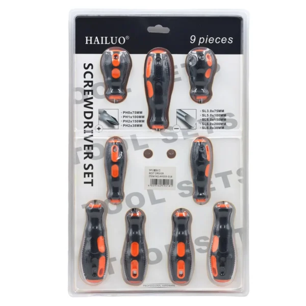 Screwdriver set plastic uptake 9pcs AY059-018
