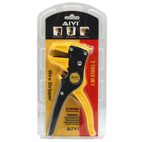 AIYI 2-in-1 Wire Stripper & Cutter Tool, Adjustable Automatic Cable Stripping Tool AY149-009