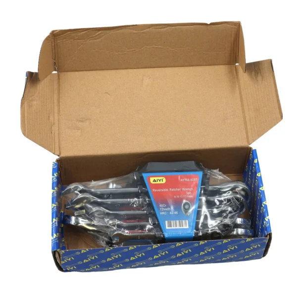 AIYI 5-Piece Reversible Ratcheting Combination Spanner Set (8–19mm) AY168-805