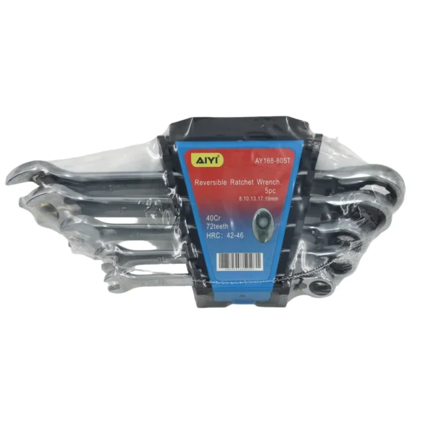 AIYI 5-Piece Reversible Ratcheting Combination Spanner Set (8–19mm) AY168-805