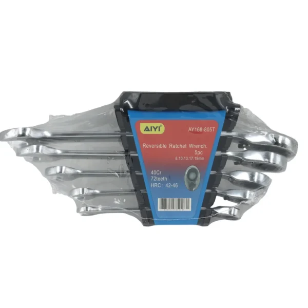 AIYI 5-Piece Reversible Ratcheting Combination Spanner Set (8–19mm) AY168-805