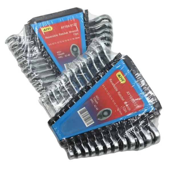 AIYI 12-Piece Reversible Ratchet Combination Spanner Set (8–19mm) AY168-812