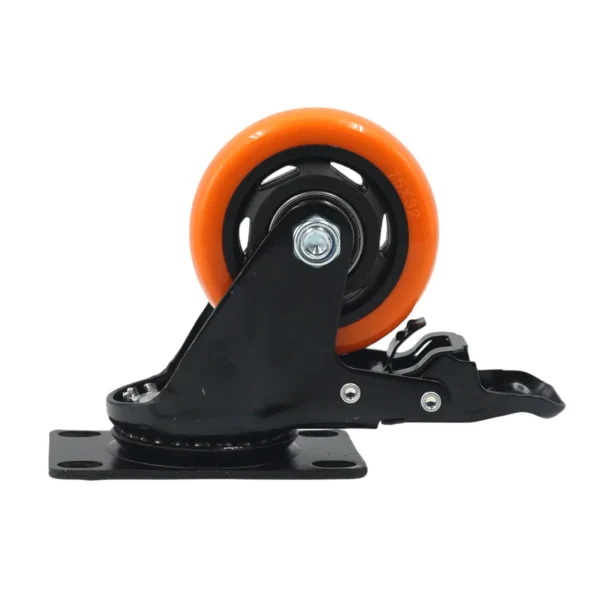 3 Inch Swivel Castor Wheel with Brake Orange AY070-041