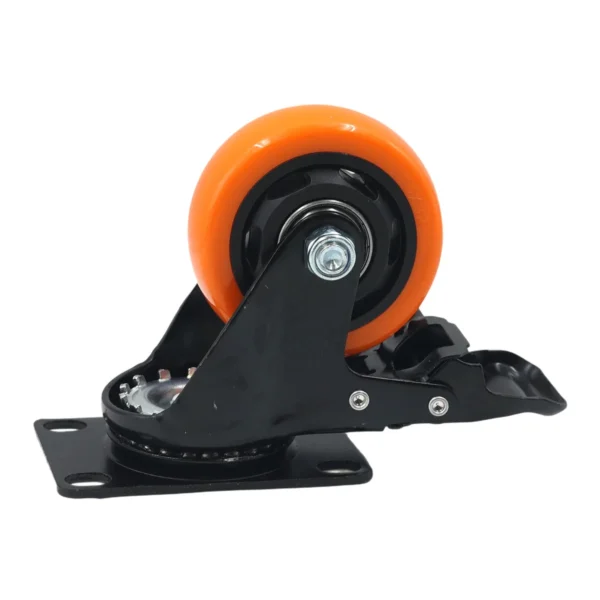 3 Inch Swivel Castor Wheel with Brake Orange AY070-041