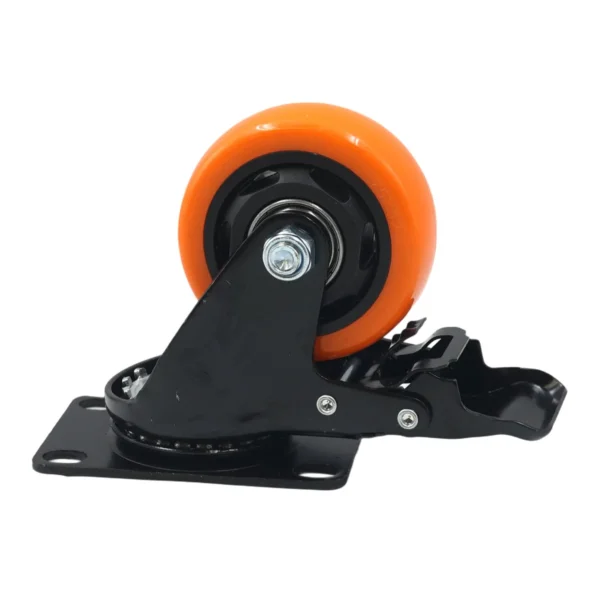 3 Inch Swivel Castor Wheel with Brake Orange AY070-041