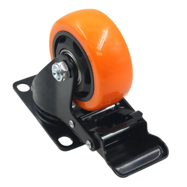3 Inch Swivel Castor Wheel with Brake Orange AY070-041