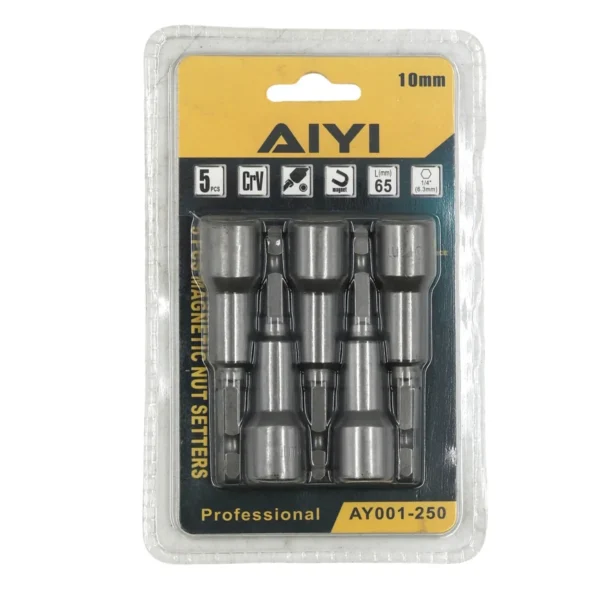AIYI 5 Piece 10mm Magnetic Nut Setter Set AY001-250