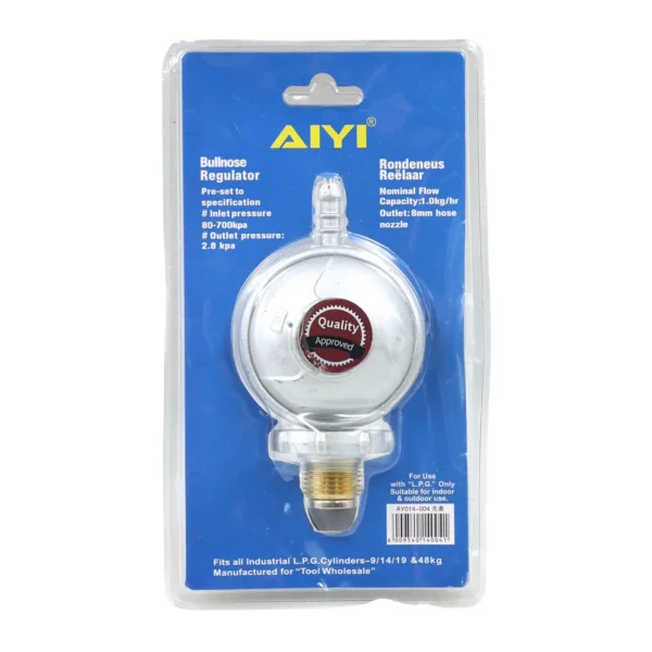 AIYI Bullnose LPG Gas Regulator - 2.8kPa Low Pressure AY014-004