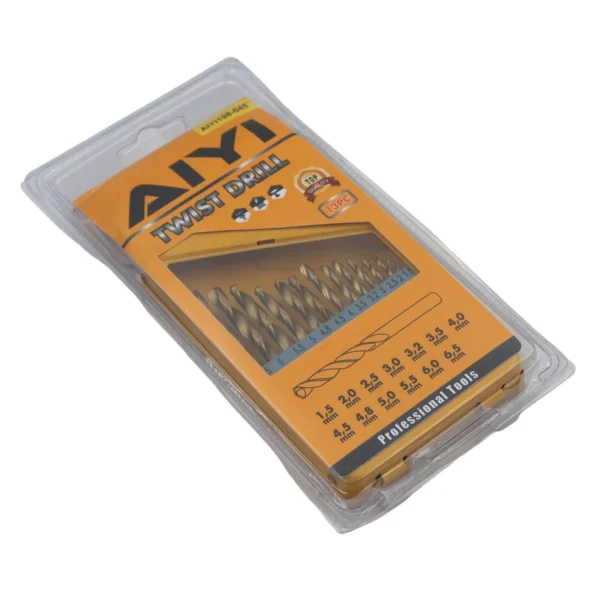 AIYI 13-Piece Twist Drill Bit Set, HSS M2 AY198-045