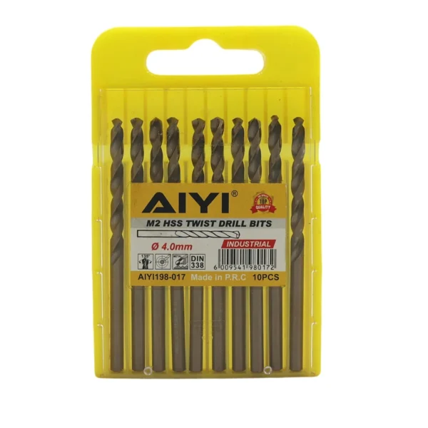 AIYI M2 Hss twist drill bits 10pcs 4.0mm AY198-017