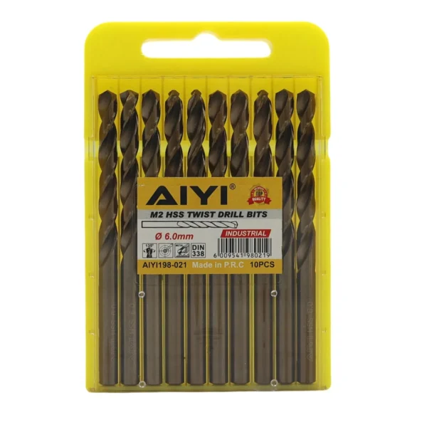AIYI M2 Hss twist drill bits 10pcs 6.0mm AY198-021