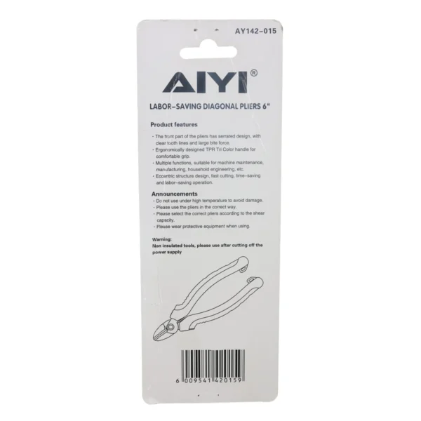 AIYI 6-Inch Diagonal Cutting Pliers - CRV Precision Side Cutters AY142-015