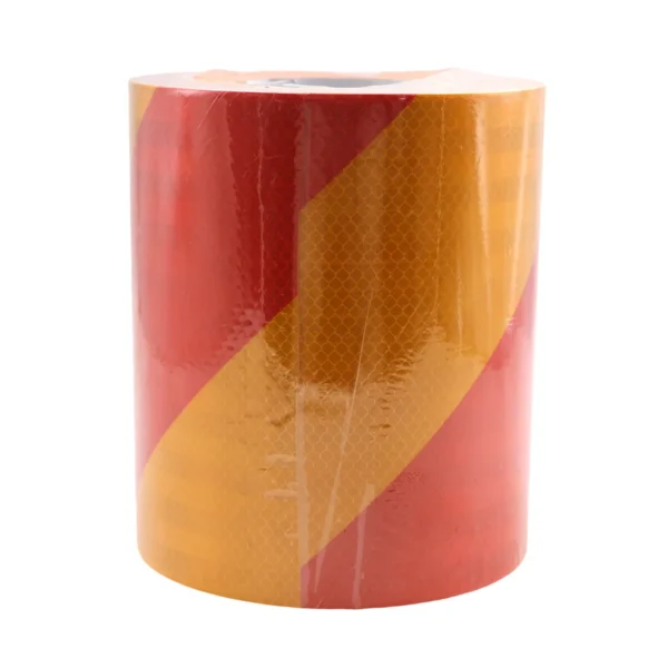 Reflective Safety Tape Roll 20cm x 50m Red & Yellow High Visibility Warning Tape AY057-009