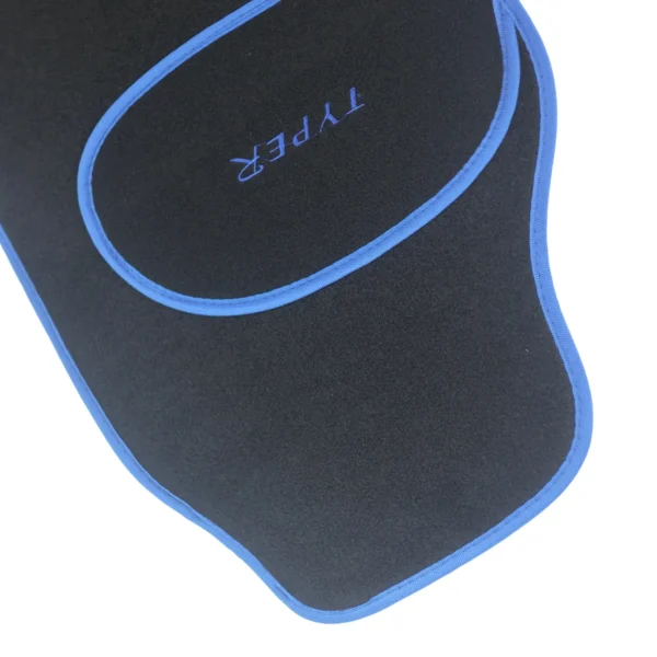 TYPER Black Carpet Car Floor Mat Set with Blue Trim – 4 Piece AY032-010