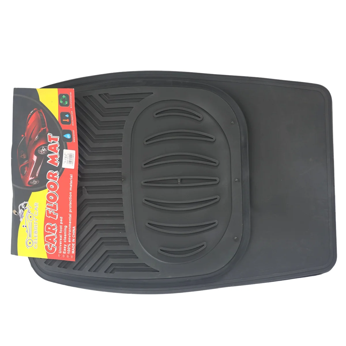 Universal Black Rubber Car Floor Mat Set – 4 Piece AY032-002 - Image 2
