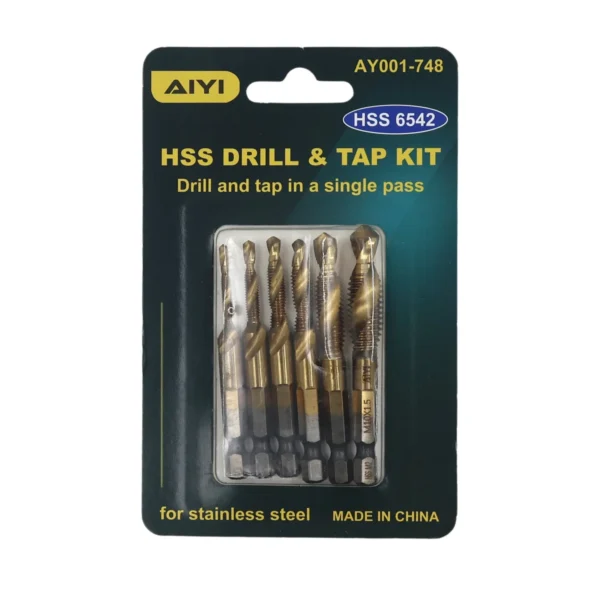 6PCS Composite tap drill bit 6542# AY001-748