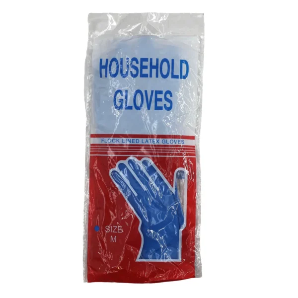 AIYI 5-Pair Household Latex Cleaning Gloves Flock Lined Size M AY003-069