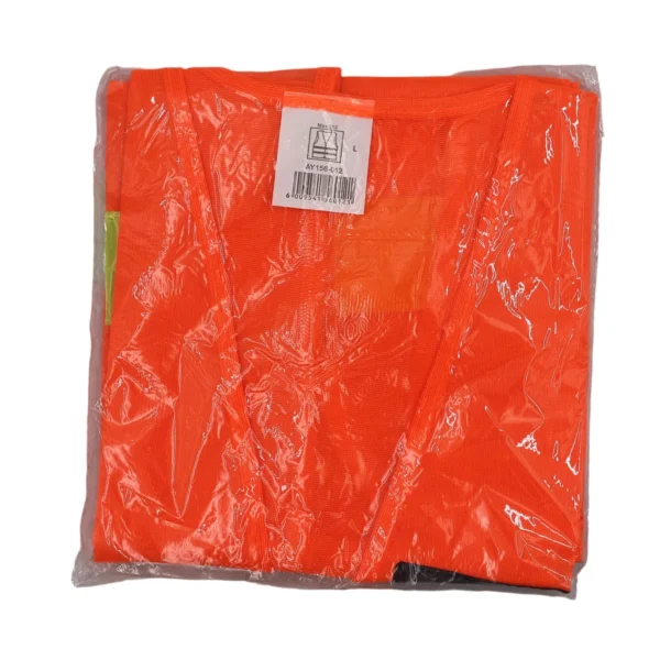 High Visibility Safety Vest L Orange with Zipper, Reflective Work Vest AY156-012