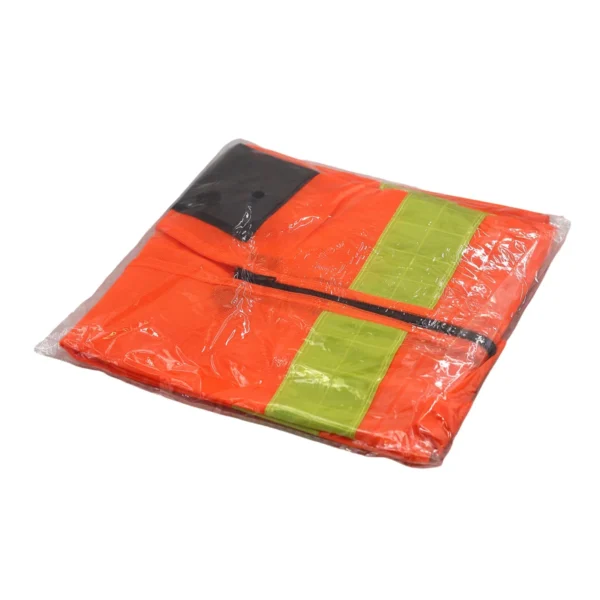 High Visibility Safety Vest L Orange with Zipper, Reflective Work Vest AY156-012