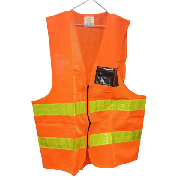 High Visibility Safety Vest L Orange with Zipper, Reflective Work Vest AY156-012