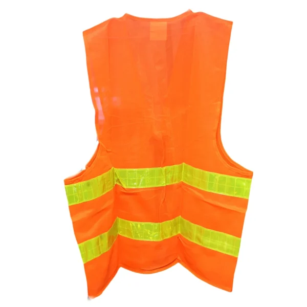 High Visibility Safety Vest L Orange with Zipper, Reflective Work Vest AY156-012