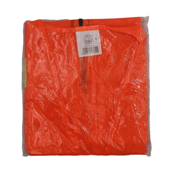 High Visibility Safety Vest XL Orange with Zipper, Reflective Work Vest AY156-011