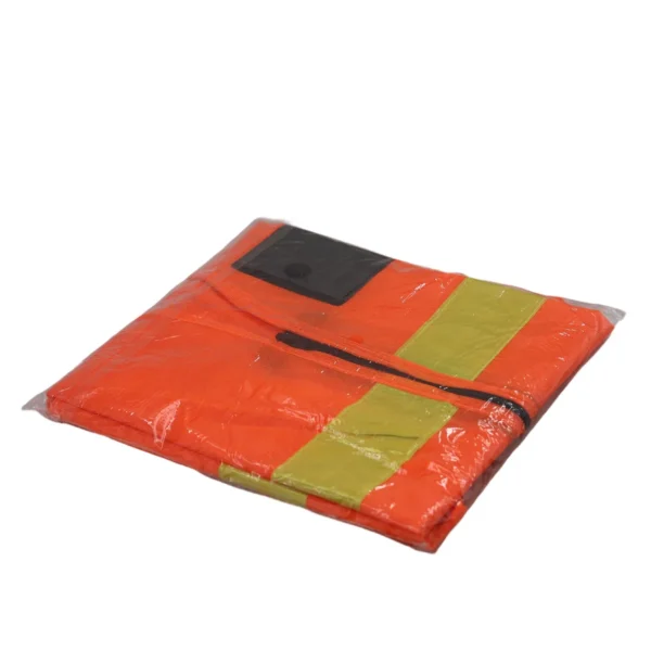 High Visibility Safety Vest XL Orange with Zipper, Reflective Work Vest AY156-011