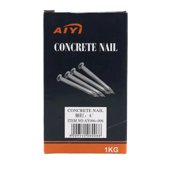 AIYI 4 Inch Concrete Nails 1kg, Heavy Duty Hardened Steel Masonry Nails AY006-006